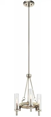 Mini araña Kichler 44286WWW Telan 3 luces 15" de ancho - madera lavada blanca Foto 1 de 4