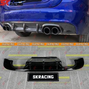 Carbon Fiber/Glossy Black Rear Bumper Diffuser Lip Fits For 2016-2019 Jaguar XF - Picture 1 of 23