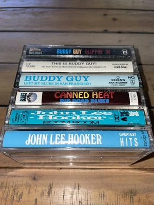 BLUES 6 cassette LOT John Lee Hooker Buddy Guy Canned Heat Greatest Hits Boom - Image 1 of 4