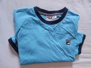 Fila Vintage Marconi T shirt Aqua Cyan Blue Xl Mod Casual - Picture 1 of 2