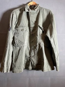 Vintage US Army HBT Jacket Mens Medium Green 13 Star Button Ww2 - Picture 1 of 9