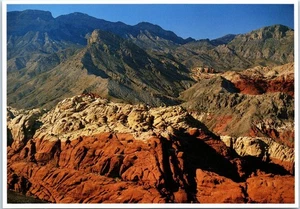 Erosion Continues in La Madre Mountains at Red Rock Canyon, Nevada Postcard - Picture 1 of 2