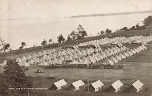 Postcard ~ Plattsburg, New York Army Training Camp, Soldiers & Tents - Picture 1 of 2