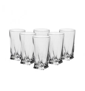 Crystalite Bohemia Czech shot crystal glass Quadro- 6 pcs - Picture 1 of 2