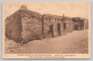 postcard SANTE FE New Mexico, Oldest House in U.S., sepia, Zook's Pharmacy 1922 - Picture 1 of 4