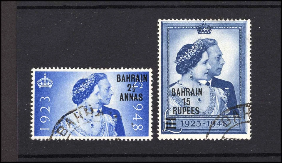 Juego de boda M27216 Bahrein 1948 plata real fino usado Sg 61/2 gato 53 £ Foto 1 de 1