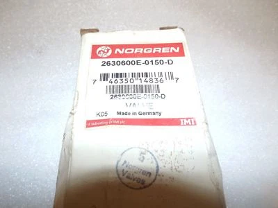 Electroválvula Norgren 2630600E 2630600E-0150-D 24 V 150 PSI Foto 1 de 4