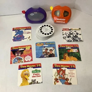 Vintage 1991 Tyco View-Master Lighted 3D Viewer & 1998 Purple Viewer w/52 Reels - Imagen 1 de 7