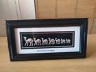 Sultanate Of Oman Silver Tone Set Of 7 Camels Free Standing Framed Picture
