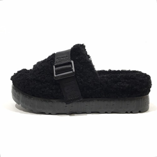 UGG Fluffita Flatform Slides Pantofole Nero UGGplush US 7 NUOVE