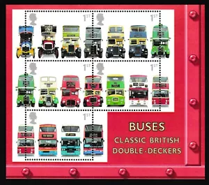 Great Britain Block 2001 Classic British Buses Double-Deckers MNH aXF Z3702 - Picture 1 of 8