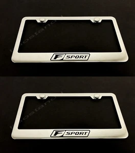 2x F SPORT STAINLESS Chrome License Plate Frame w/screw Caps - Picture 1 of 1