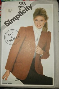 Simplicity Sewing Pattern # 5136. Blazer Jacket - Picture 1 of 1