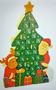 Adventskalender Holz zum Aufstellen, Aufhängen Tannenbaum - Bild 1 von 1