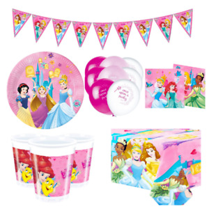 Disney Princess Party Plates cups napkins banner Birthday decorations - OFFICIAL