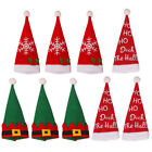  9 Pcs Weihnachtsbesteck Weihnachtsgeschirrhalter Mini-Weihnachtsmann-Mütze