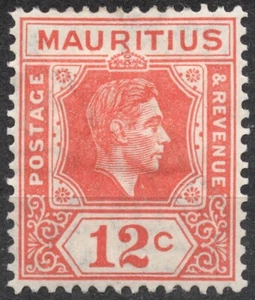 SG257 Sn:#216 1938 20 c MAURICIO Rey Jorge VI, mirando a la derecha, usado - Imagen 1 de 2