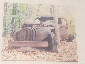 Primitives rustikales Bauernhaus ""Verlassener LKW"" Holzschild - Bild 1 von 2