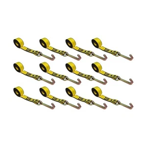 12 Pack Heavy Duty G70 2" x 10' Mini J Hook Towing Strap for Trailer Wrecker - Foto 1 di 7