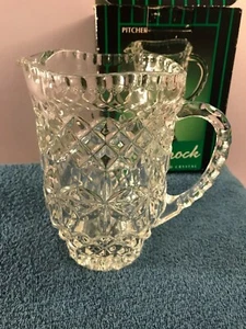 Crystal Pitcher Shamrock diamond & star design 6.5" tall MAX5098 - Picture 1 of 9