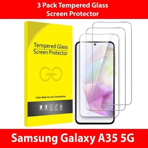 3 Pack Premium 9H Full Tempered Glass Screen Protector For Samsung Galaxy A35 - Picture 1 of 5