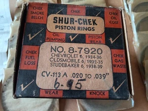 Set Of NOS Piston Rings For 34-36 Chevy 32-35 Oldsmobile 38-39 Stude Baker 6 Cyl - Foto 1 di 6