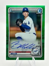 BOBBY MILLER 2020 BOWMAN CHROME 1ST GREEN REFRACTOR AUTO 27/99 #CDA-BM JC
