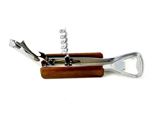 Hawaiian Koa Wood Waiter Style Corkscrew Wine And Beer Opener Made In Hawaii - Picture 1 of 7
