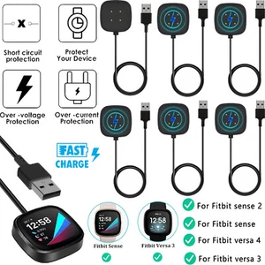 Wireless Charger For Fitbit Sense/Versa 3 Watch USB Fast Charging Dock Cable LOT - Picture 1 of 10