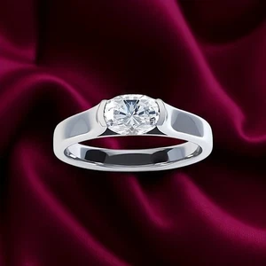 950 Platin 1,00 ct ovaler IGI GIA-zertifizierter im Labor gezüchteter... - Imagen 1 de 8