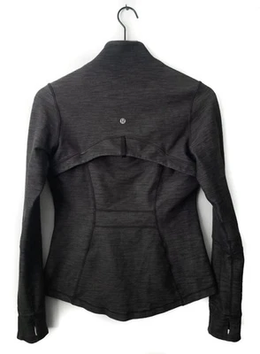Chaqueta Lululemon Cremallera Completa DEFINA Gris Oscuro Negra Prenda Teñida Ventilada Para Mujer Talla 8 Foto 1 de 4