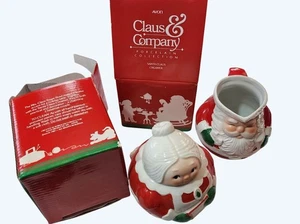MIB Avon 1983 Claus & Co. Porzellan Weihnachtsmann Milchkännchen & Mrs. Claus Zuckerdose mit Deckel - Bild 1 von 12