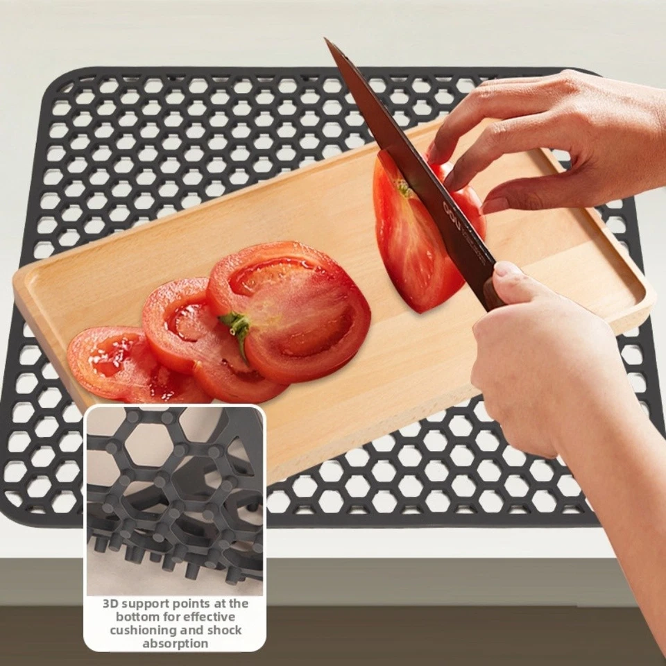 Anpassbare Zuschneidbare Silikon Spülmatte Spülmatte Spülbeckenschutz Matte - Bild 1 von 4