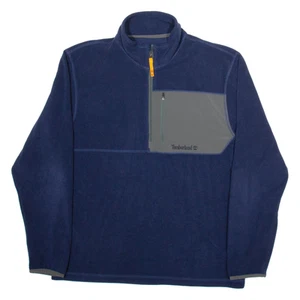 TIMBERLAND Mens Fleece Blue 1/2 Zip Tight Knit L - Picture 1 of 6