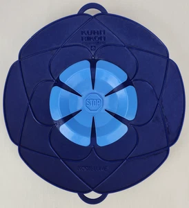 Kochblume Spill Stopper Cooking Flower Silicone Lid Switzerland Kuhn Rikon Blue - Picture 1 of 8
