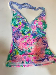 LILLY PULITZER Bliss Halter Tankini Top IT WAS ALL A DREAM  Size 4 Multi Color - Picture 1 of 7