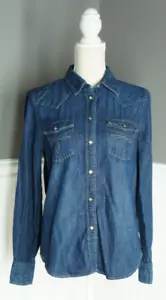 LRL Ralph Lauren Jeans Co Damen Medium Langarm Pearl Snap Denim Hemd - Bild 1 von 4