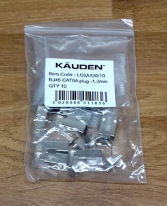 10 Kauden CAT6a RJ45 1.30mm 8.5mm Network Plug Shielded With Loading Bar LC6A130 - Picture 1 of 5