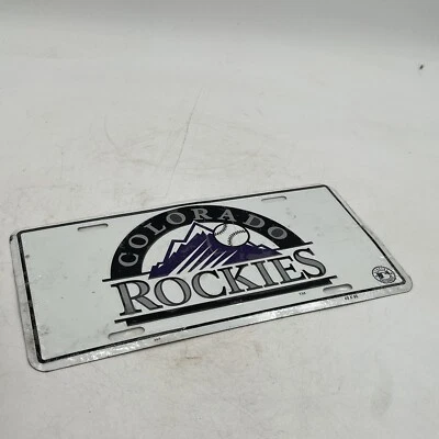 VTG Colorado Rockies Metal License Plate MLB Baseball Vanity Logo Team Sign 1990 - Image 1 of 4