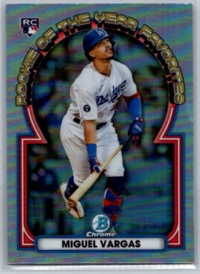 2023 BOWMAN CHROME BASEBALL ROOKIE OF THE YEAR FAVORITES MIGUEL VARGAS ROYALS - Image 1 of 2