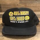 Vintage 49% Nasty 51% Nice Hat Snapback Trucker Cap Don?T Push It Humor - Read