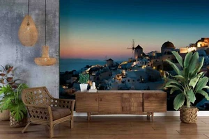 3D Ocean Town Dawn Tapete Fototapete Ablösbar Selbstklebend 477 - Bild 1 von 4