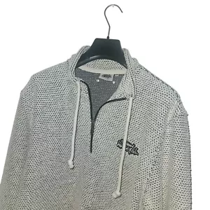 Men's WEIRD FISH Premium HEAVY Knit 1/4 ZIP Grey JUMPER Size M-L *VGC* - Picture 1 of 8