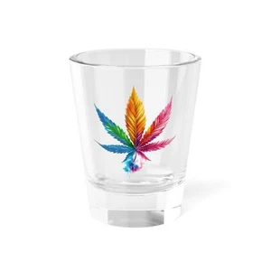 Colorful Cannabis Leaf Shot Glass, Perfect for Parties, Gifts, Home Bar - Picture 1 of 7