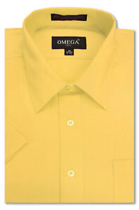 Mens Solid Regular fit Premium SHORT SLeeve Dress Shirts, 26 Colors, Size S~5XL