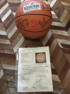 1991-92 Atlanta Hawks Team 15X Signed basketball Dominique Wilkins - Picture 1 of 4