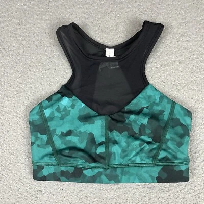 Lululemon Sports Bra Womens 2 Green Racerback Sleeveless Compression Lace Run - Image 1 of 4