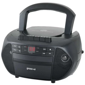 Groov-e Traditional Boombox Portable CD & Cassette Player with Radio│LED Display - Picture 1 of 5