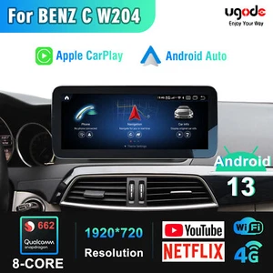 Android 13 schermo Apple Carplay GPS 12,3" per stereo auto Mercedes C W204 NTG4.5 - Foto 1 di 10