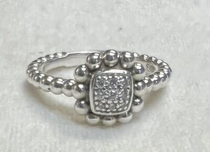 Lagos Kaviar quadratischer Diamantring Größe 6 - Bild 1 von 4